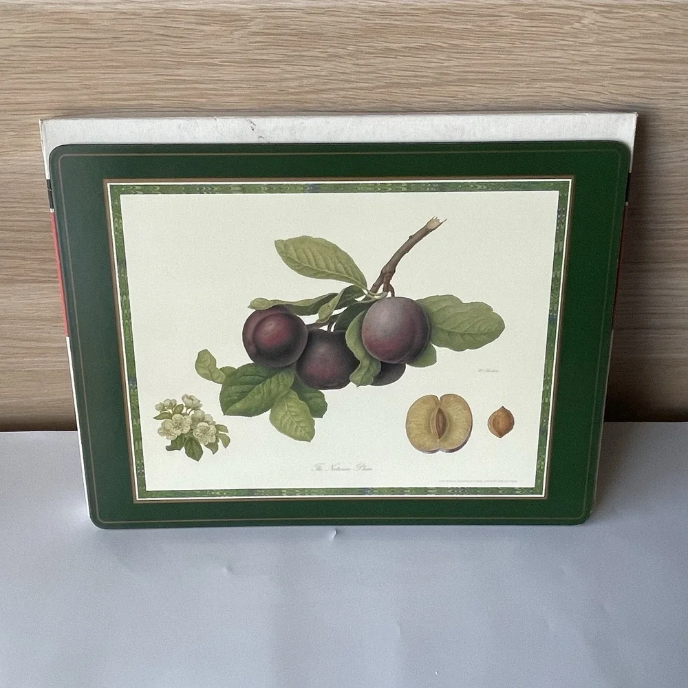 Vintage Pimpernel Placemats Set Of 4 Hooker Fruits Cork Backed Made In Englang